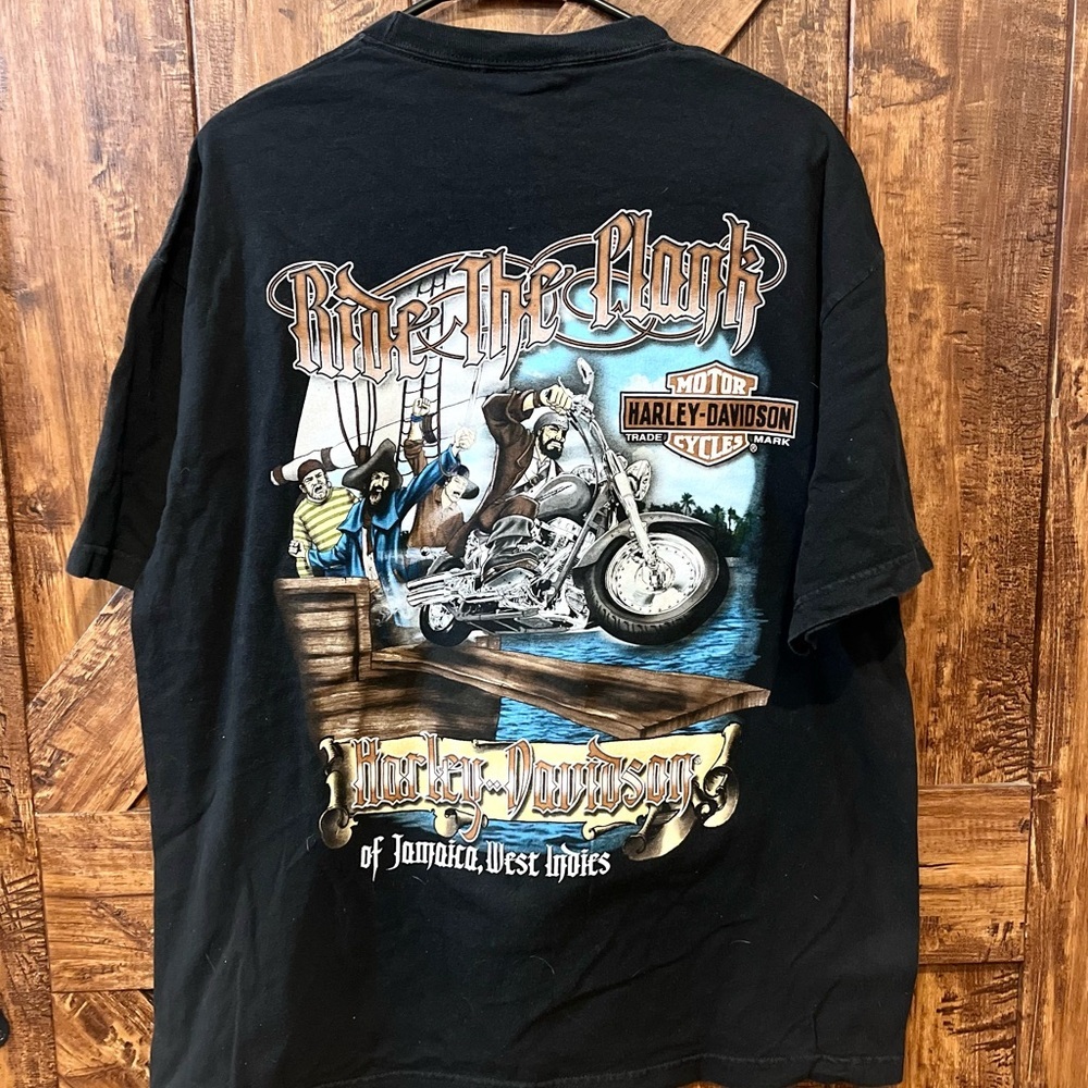 Harley Davidson men's VTG 90's ride the plank black t shirt size XL EUC